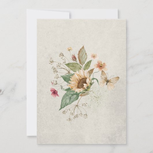 Vintager Sommersonnengebrauch Creme Bridal Brunch Einladung (Rückseite)