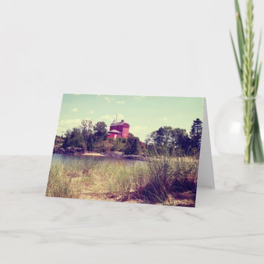Vintager Sommerstrand-Leuchtturm Karte (Vorderseite)