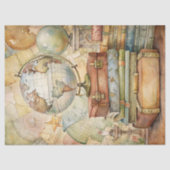 Vintager Sommerurlaubskoffer - Globalplan Seidenpapier (Vorderseite)