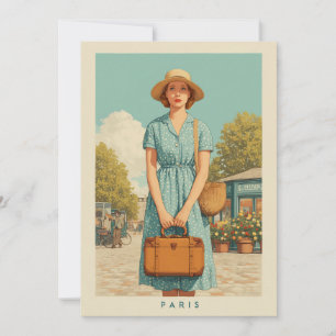 Vintager Sommerwanderweg Paris Einladung