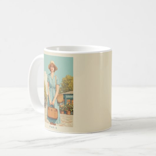 Vintager Sommerwanderweg Paris Kaffeetasse (Vorderseite Links)