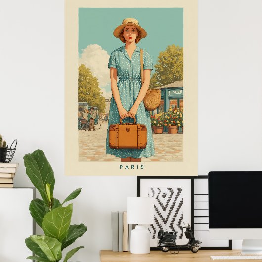 Vintager Sommerwanderweg Paris Poster (Heimbüro)