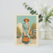 Vintager Sommerwanderweg Paris Postkarte (Stehend Vorderseite)