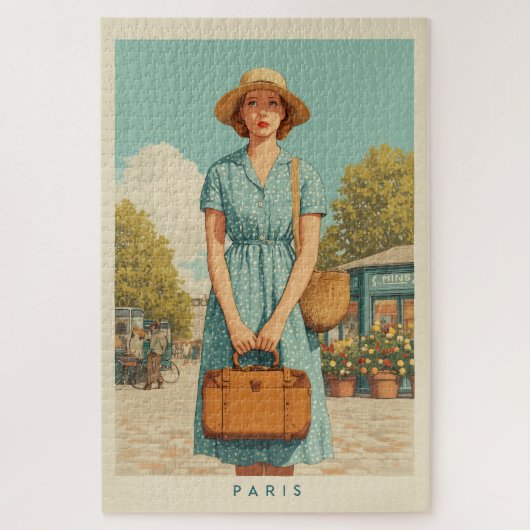 Vintager Sommerwanderweg Paris Puzzle (Vertikal)