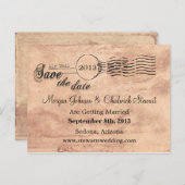 Vintager Sondertag Save the Date Ankündigungspostkarte (Vorne/Hinten)