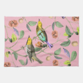 Vintager Songbird Pink Küchentuch (Horizontal)
