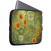 Vintager Sonnenblumengarten Schmetterlinge im Juge Laptopschutzhülle (Vorne Rechts)