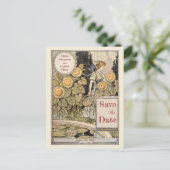 Vintager Sonnenblumenherbst Save the Date Postkarte (Stehend Vorderseite)