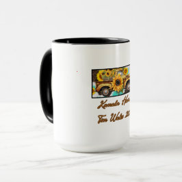Vintager Sonnenblumenwagen. Harris - Walz 2024 Tasse