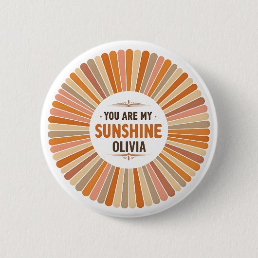 Vintager Sonnenbrand "You are My Sunshine" Button (Vorderseite)
