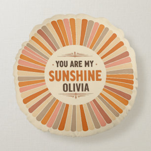 Vintager Sonnenbrand "You are My Sunshine" Rundes Kissen