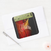 Vintager Sonnenburst-Gitarrist Quadratischer Aufkleber (Umschlag)