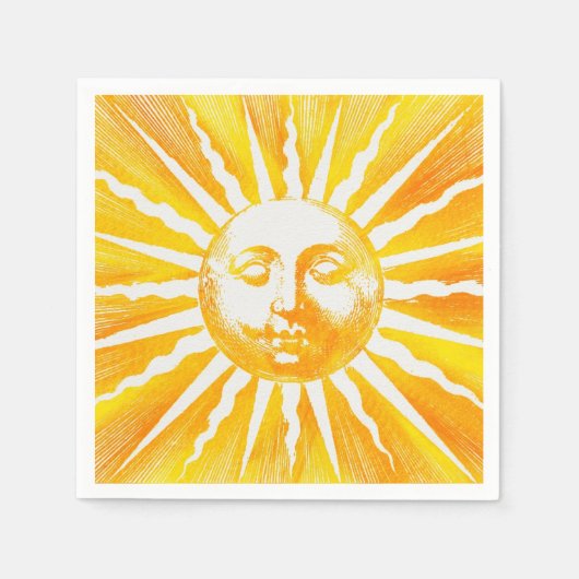 Vintager sonnengelber Orangensonnenschein Serviette (Vorderseite)