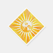 Vintager sonnengelber Orangensonnenschein Serviette (Ecke)