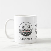 Vintager Sonnenmond Sterne Ozeanerde Zeichne Kaffeetasse (Links)