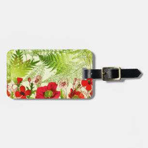 Vintager Sonnenschein blühende Poppies floral Gepäckanhänger