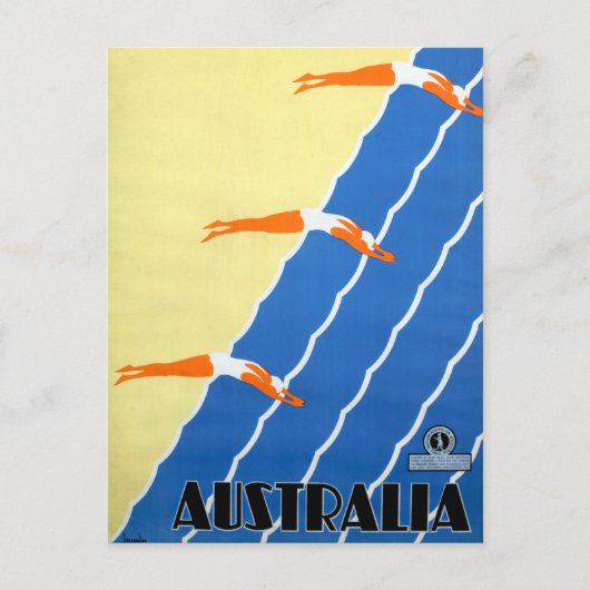 Vintager Sonnenschein und Surfen in Australien Postkarte (Vorderseite)