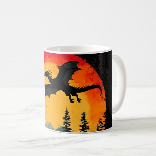 Vintager Sonnenschutzdrache Kaffeetasse (VorderseiteRechts)