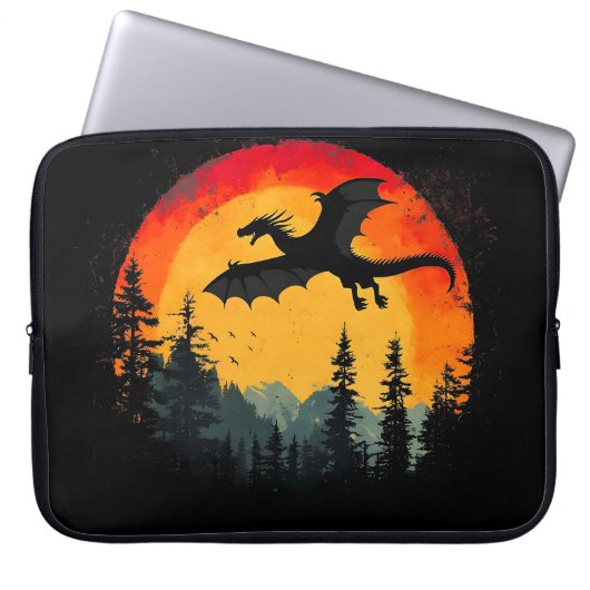 Vintager Sonnenschutzdrache Laptopschutzhülle (Vorderseite)
