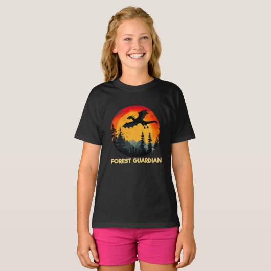 Vintager Sonnenschutzdrache T-Shirt (Vorne ganz)