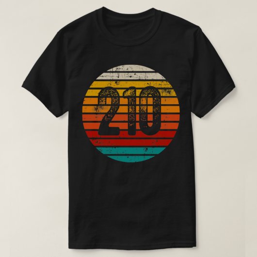 Vintager Sonnenuntergang 210-Flächencode T-Shirt (Design vorne)