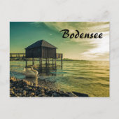 Vintager Sonnenuntergang am Bodensee Postkarte (Vorderseite)