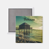 Vintager Sonnenuntergang am Bodensee Souvenir Magnet (Vorderseite/Rückseite)