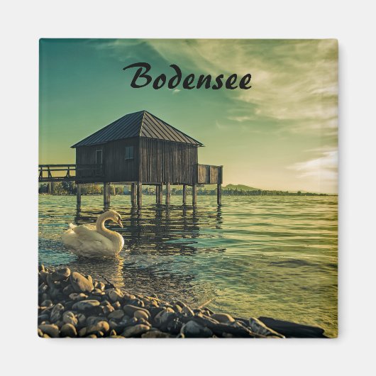 Vintager Sonnenuntergang am Bodensee Souvenir Magnet (Vorne)