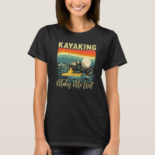 Vintager Sonnenuntergang am See Kayaking macht mic T-Shirt