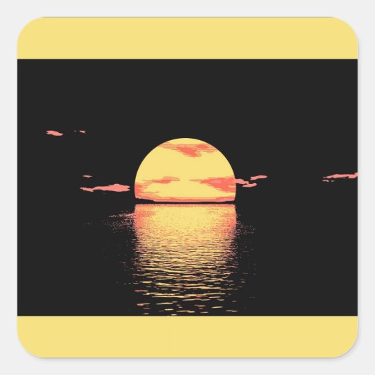 Vintager Sonnenuntergang - Aufkleber (Vorderseite)
