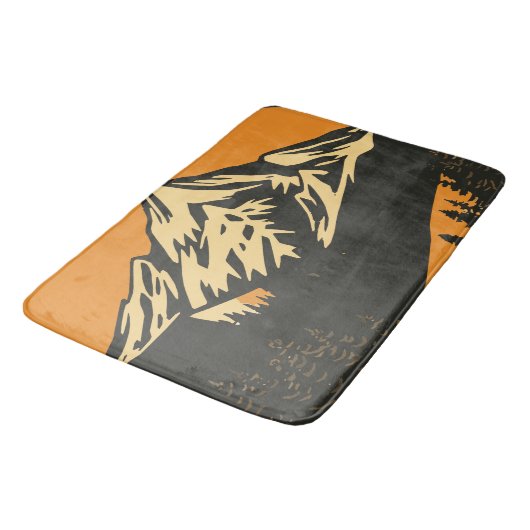 Vintager Sonnenuntergang Badematte (Schrägansicht)