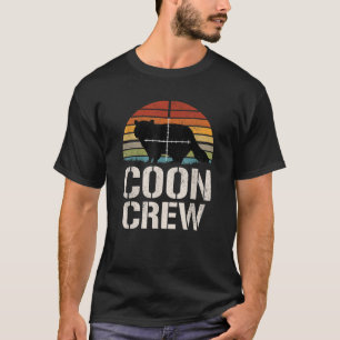 Vintager Sonnenuntergang Coon Hunter Group Racoon T-Shirt