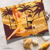 Vintager Sonnenuntergang Gruß aus Miami Postkarte