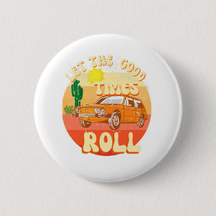 Vintager Sonnenuntergang im Retro-Stil und klassis Button