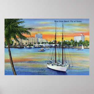 Vintager Sonnenuntergang in West Palm Beach Florid Poster