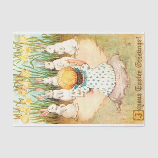 Vintager Sonnenuntergang mit Kindergarten Seidenpapier (Vorderseite)