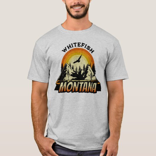 Vintager Sonnenuntergang Montana MT T-Shirt (Vorderseite)