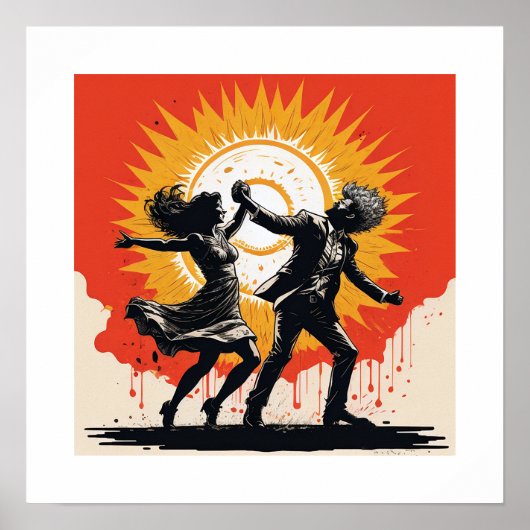 Vintager Sonnenuntergang Poster (Vorne)