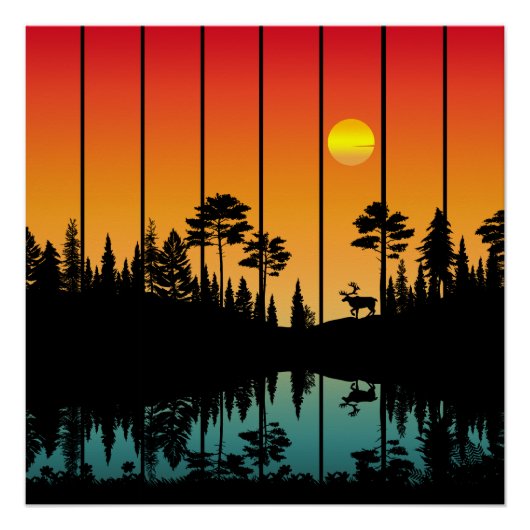 Vintager Sonnenuntergang Poster (Vorderseite)