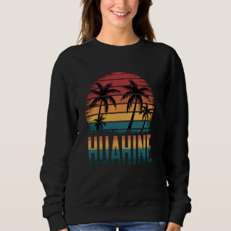 Vintager Sonnenuntergang, tropischer Palmenbaum Sweatshirt