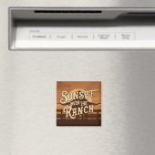 Vintager Sonnenuntergang über der Ranch Magnet (In Situ (Geschirrspüler))