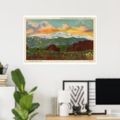 Vintager Sonnenuntergang über Pikes Peak, Colorado Poster (Heimbüro)