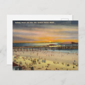 Vintager, sonniger Strand mit altmodischem Obstgar Postkarte (Vorne/Hinten)