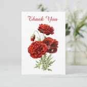 Vintager spanischer Mohn Dankeschön Grußkarte (Stehend Vorderseite)