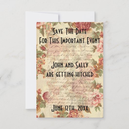 Vintager Spargel Save the Date (Rückseite)