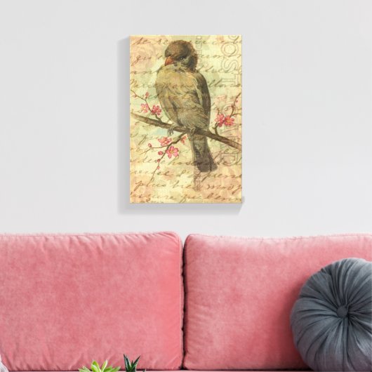 Vintager Sparrow Leinwanddruck (Insitu (Wohnzimmer))