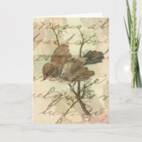 Vintager Sparrow mit handgeschriebenem Hintergrund