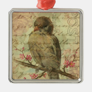 Vintager Sparrow Silbernes Ornament