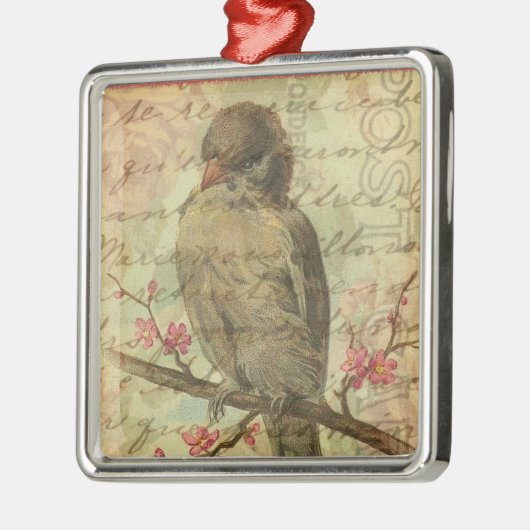 Vintager Sparrow Silbernes Ornament (Links)