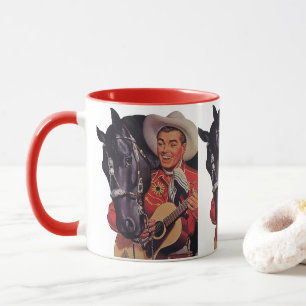 Vintager Spaß, Cowboy Gesang für sein Pferd Tasse